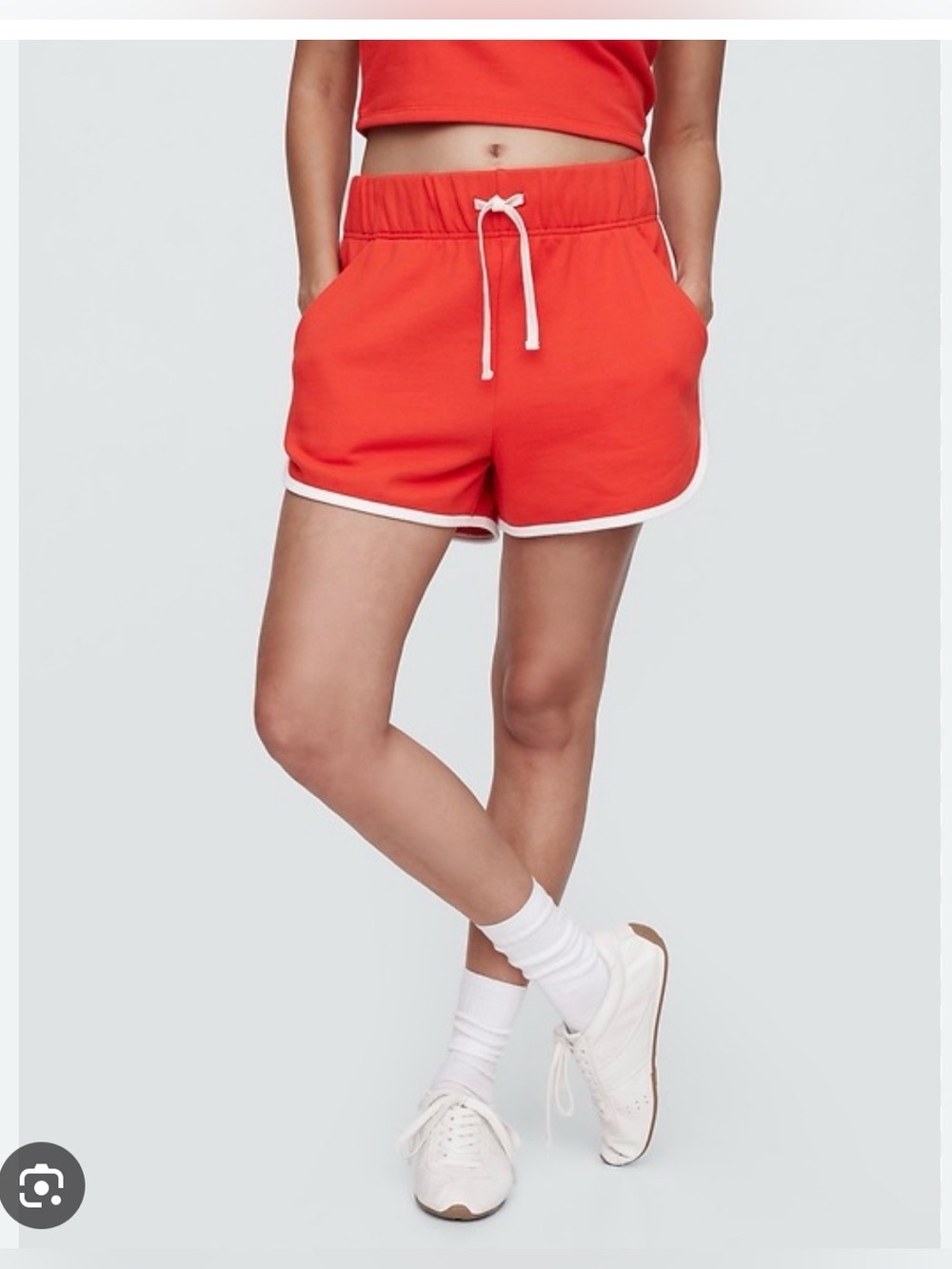 GAP Factory Red Athletic Dolphin Shorts with White Trim